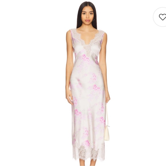 *NWT* LoveShackFancy Floral Lace Dress- Pink and Cream - Picture 2 of 7